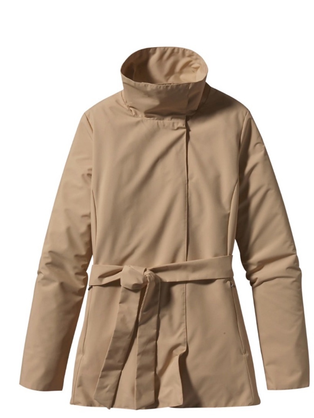 Patagonia Larissa waterproof trench,Belted Funnel Neck